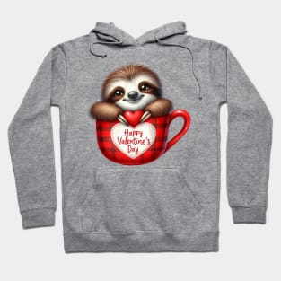 Valentine Sloth In Tea Cup Hoodie